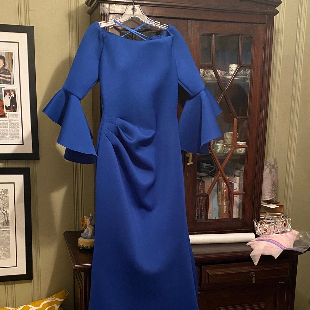 Jovani Royal Blue Long Sleeve Dress
